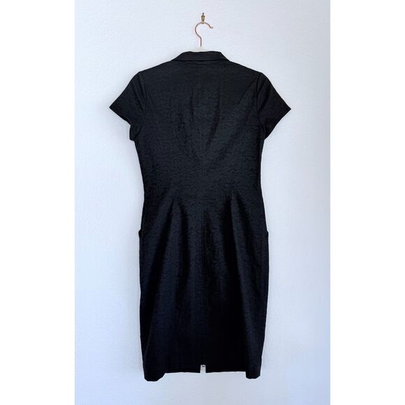 NWOT Lafayette 148 New York Camber Textured Front Zip Dress in Black Size 0 - Picture 4 of 11